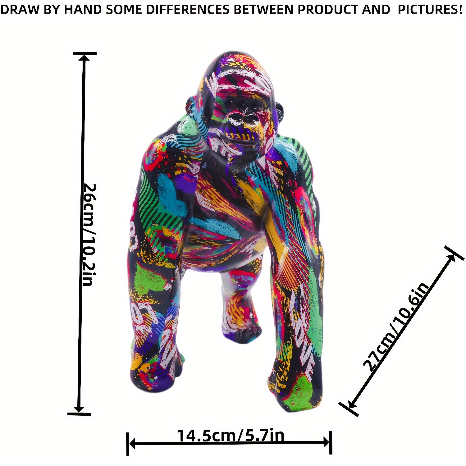 Tnessential Graffiti Gorilla Ornament 3D Decor