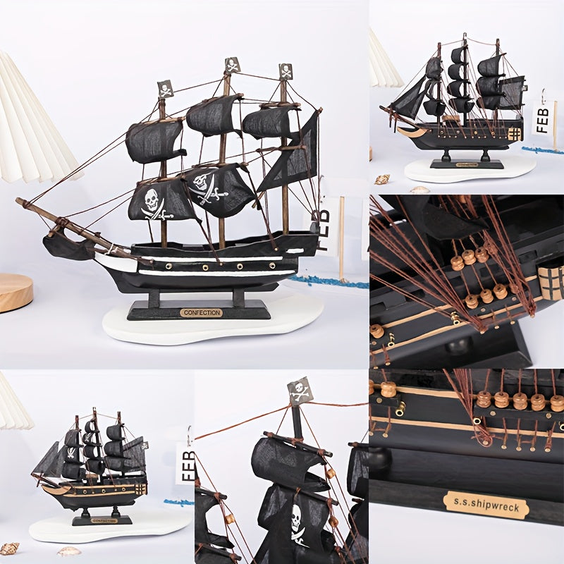 Tnessential 9-inch Mediterranean Sailing Ship Decorative Model 3D Decor