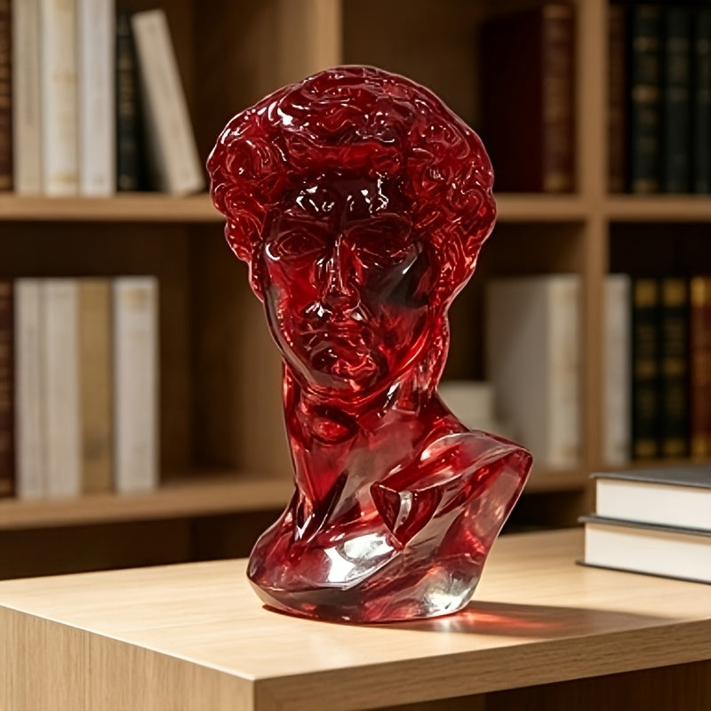 Tnessential D Intricately Carved Deeply Red Romantic Portrait Resin 3D Decor