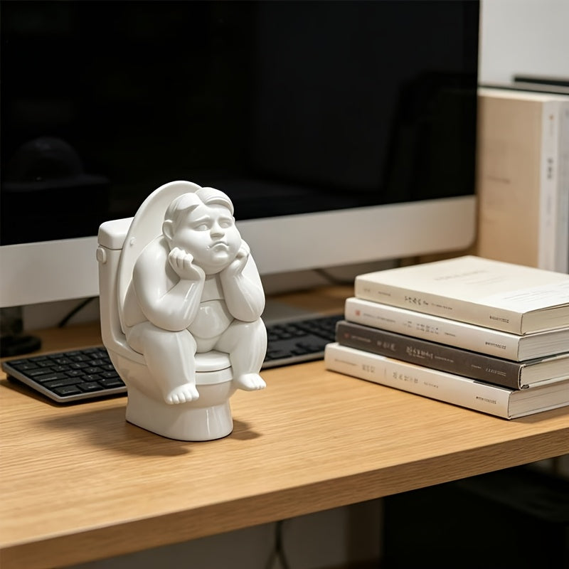 Tnessential Fun Toilet Thinker Figurine 3D Decor