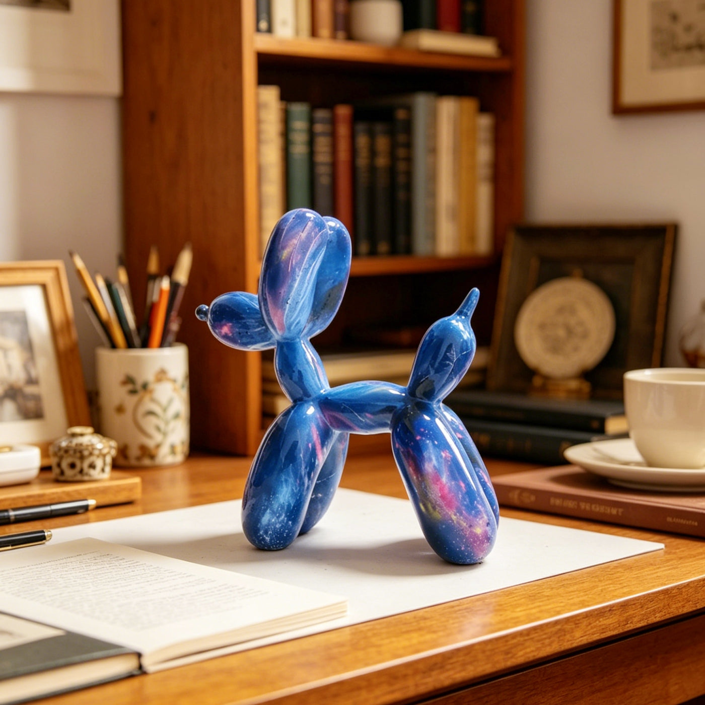Tnessential Modern Minimalist Colorful Galaxy Balloon Dog Sculpture 3D Decor