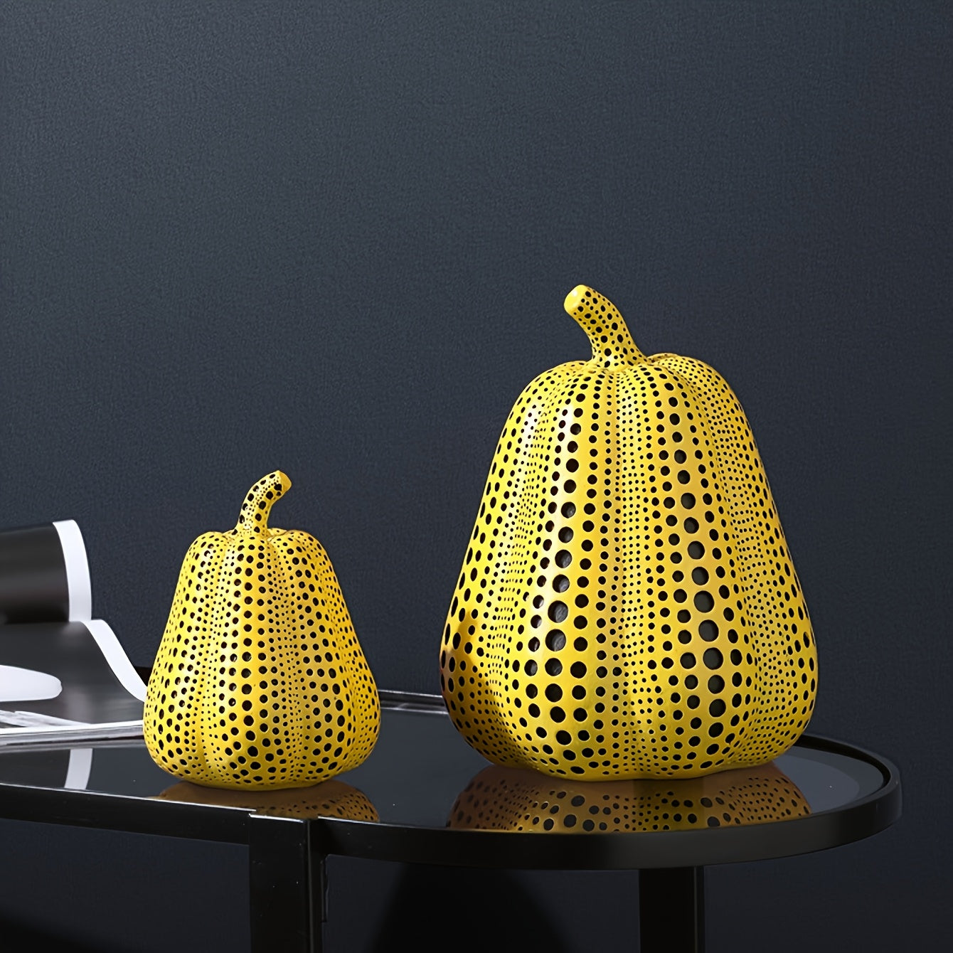 Tnessential Modern Halloween Resin Pumpkin Sculpture 3D Decor