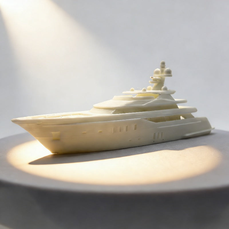 Tnessential White Luxury Yacht 3D Printed Decorative Ornament 3D Decor