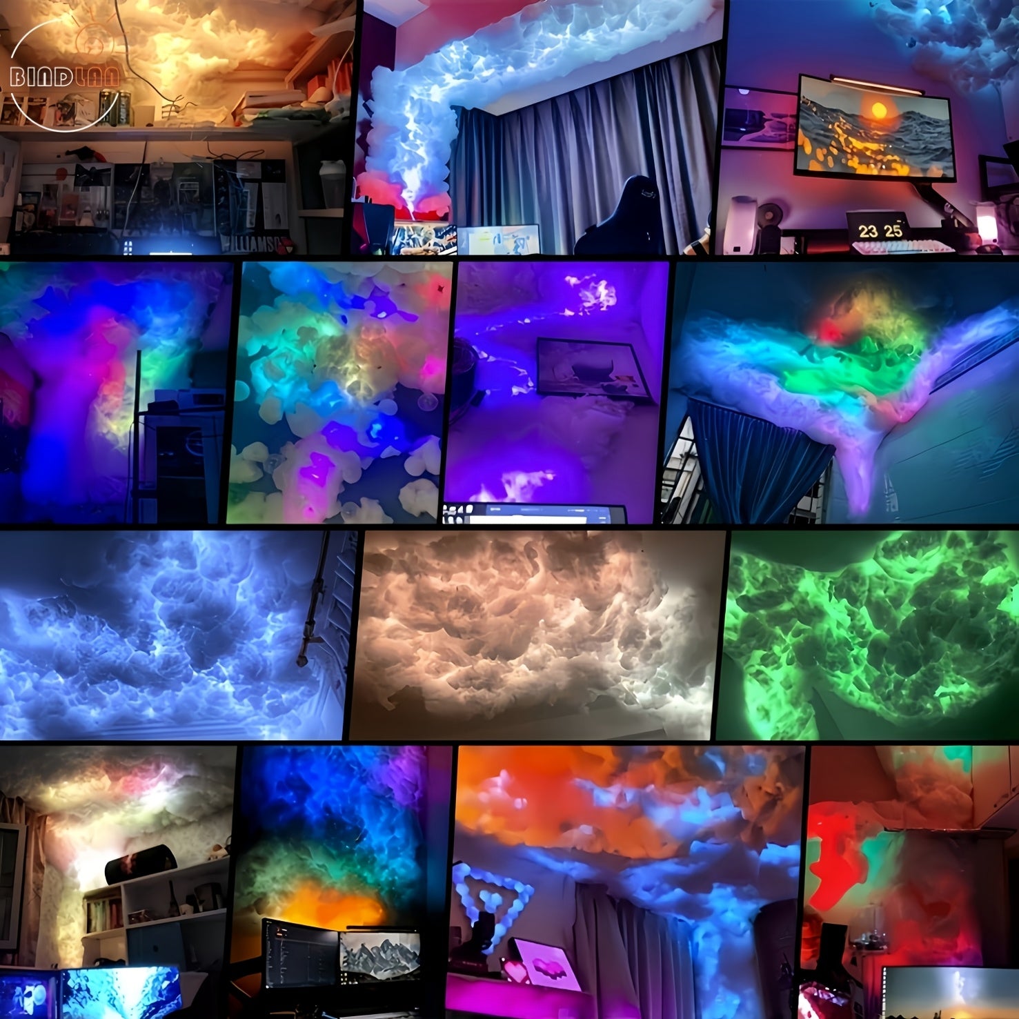Tnessential BINDLAN 8M 2025 New 3D Thunder Cloud LED Light 3D Decor