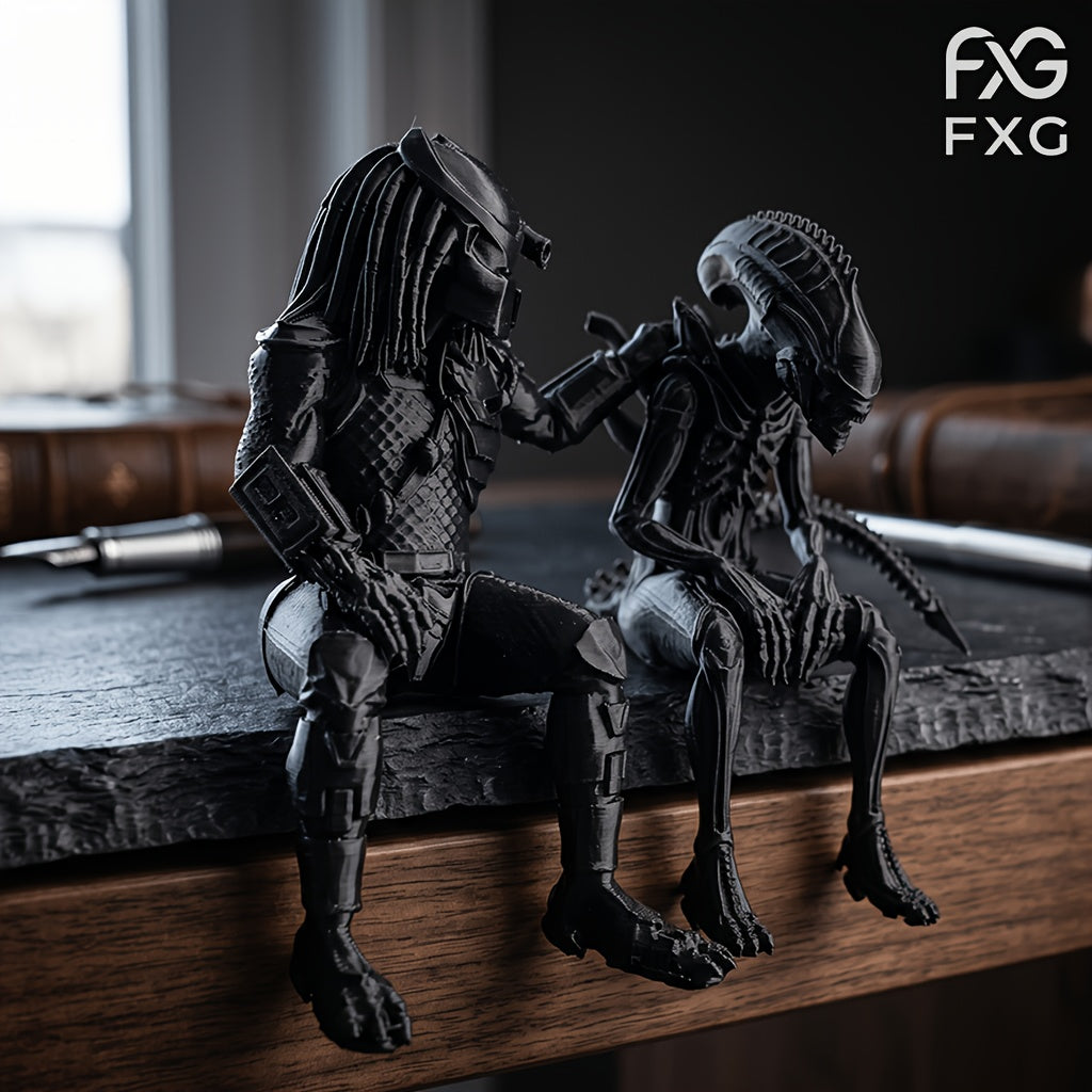 Tnessential Sci-fi Hunter Pair Figurine Ornament 3D Decor