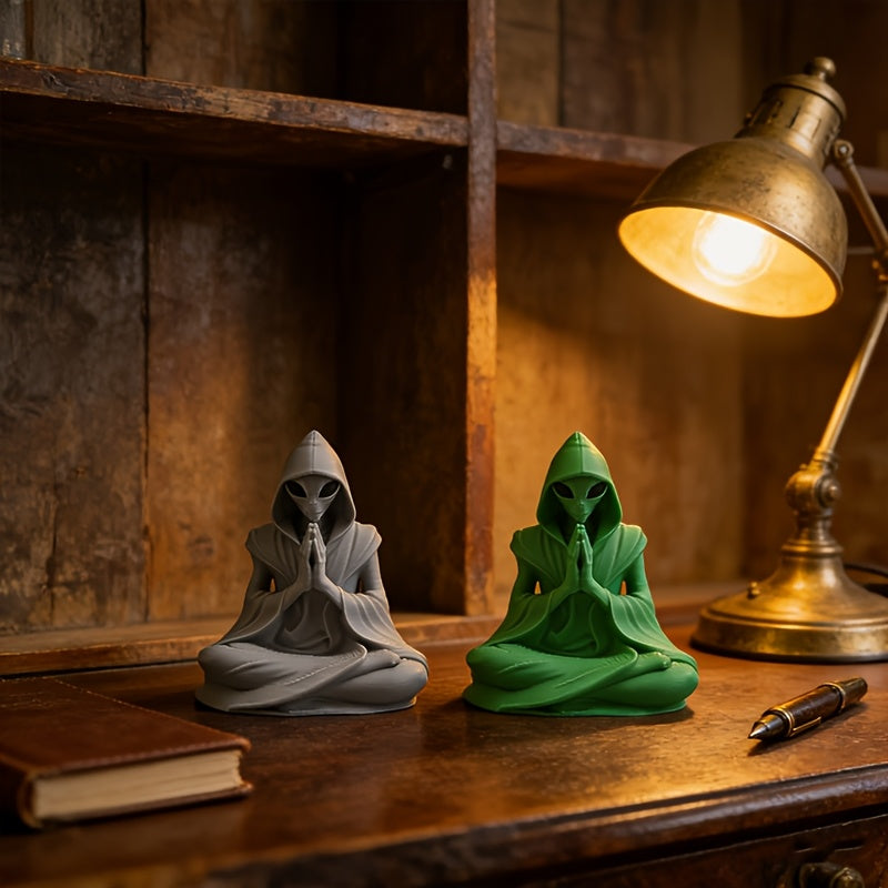 Tnessential Printed Meditating Alien Figurine 3D Decor