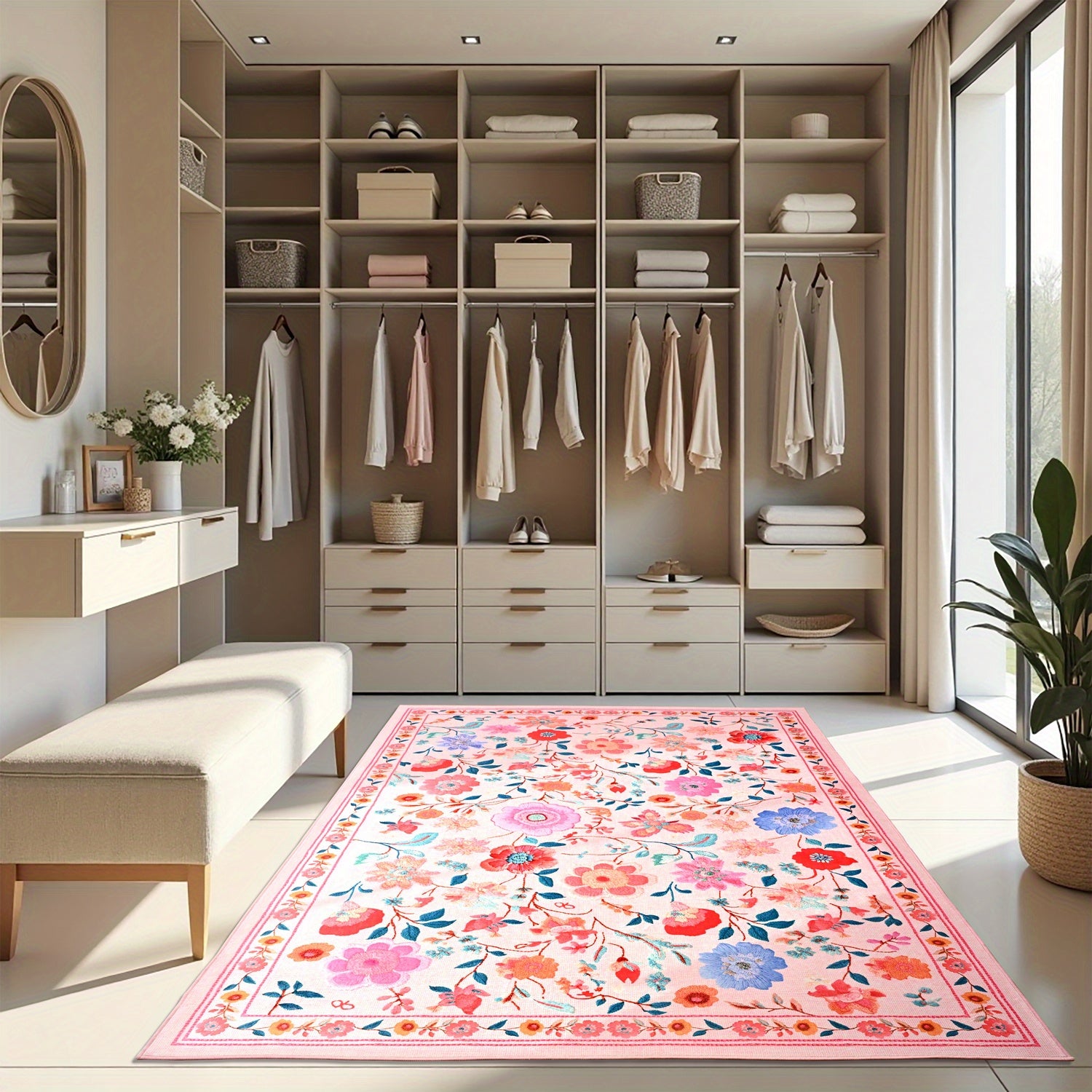 PINK FLORAL 2 RUG view 7
