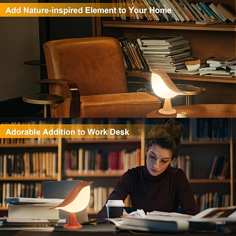 Tnessential Dimmable Touch Bird Table Lamp 3D Decor