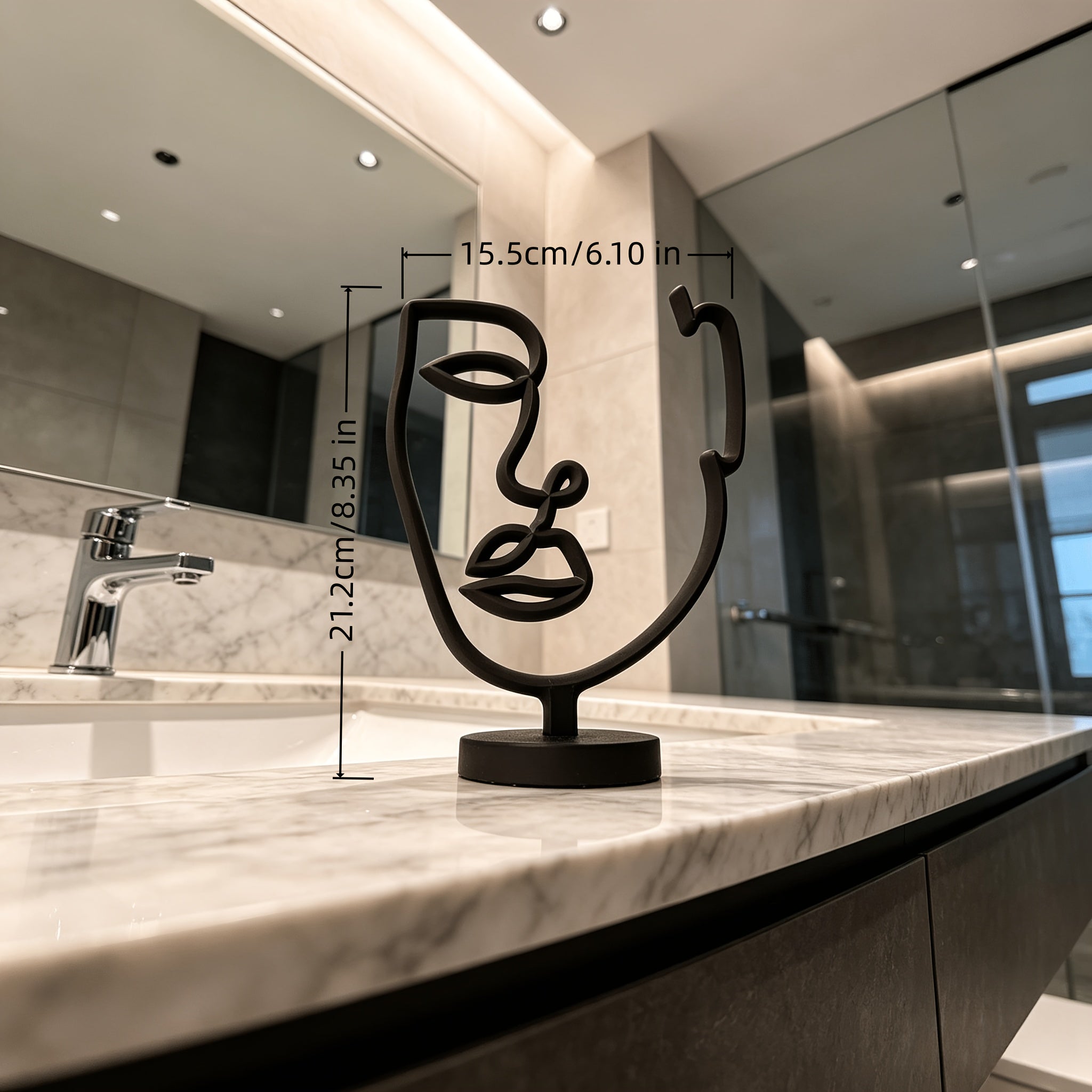 Tnessential Printed Abstract Face Sculpture 3D Decor