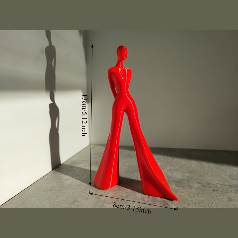Tnessential Red Minimalist Abstract Female Sculpture 3D Decor