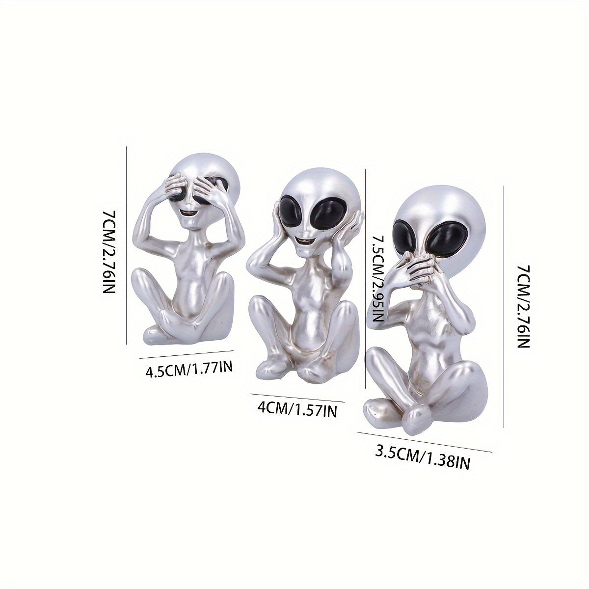 Tnessential Set of Whimsical Alien Statues: Fantasy-themed Decor 3D Decor