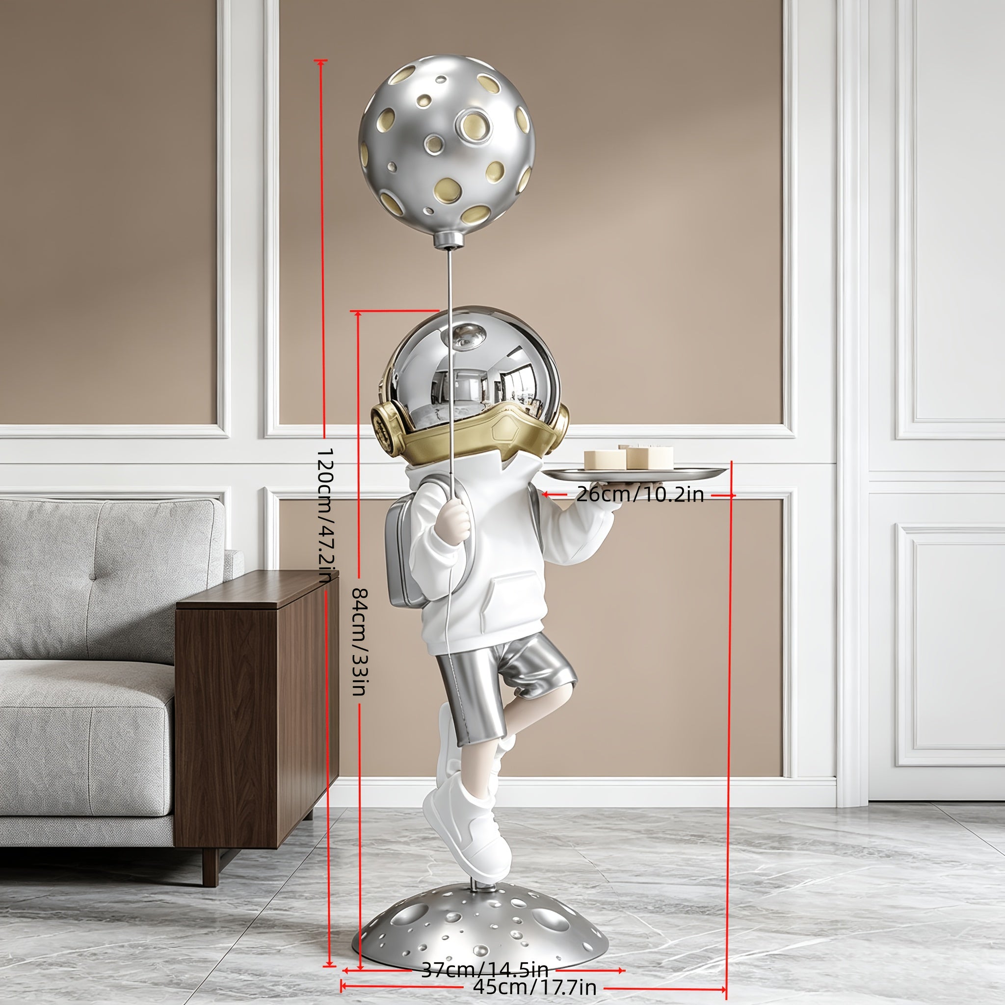 Tnessential Inch Large Resin Floor-standing Astronaut Statue 3D Decor