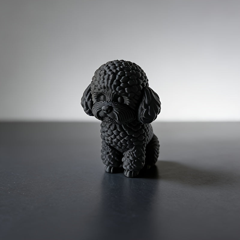 Tnessential Modern Teddy Poodle Sculpture Minimalist Dog Statue 3D Decor