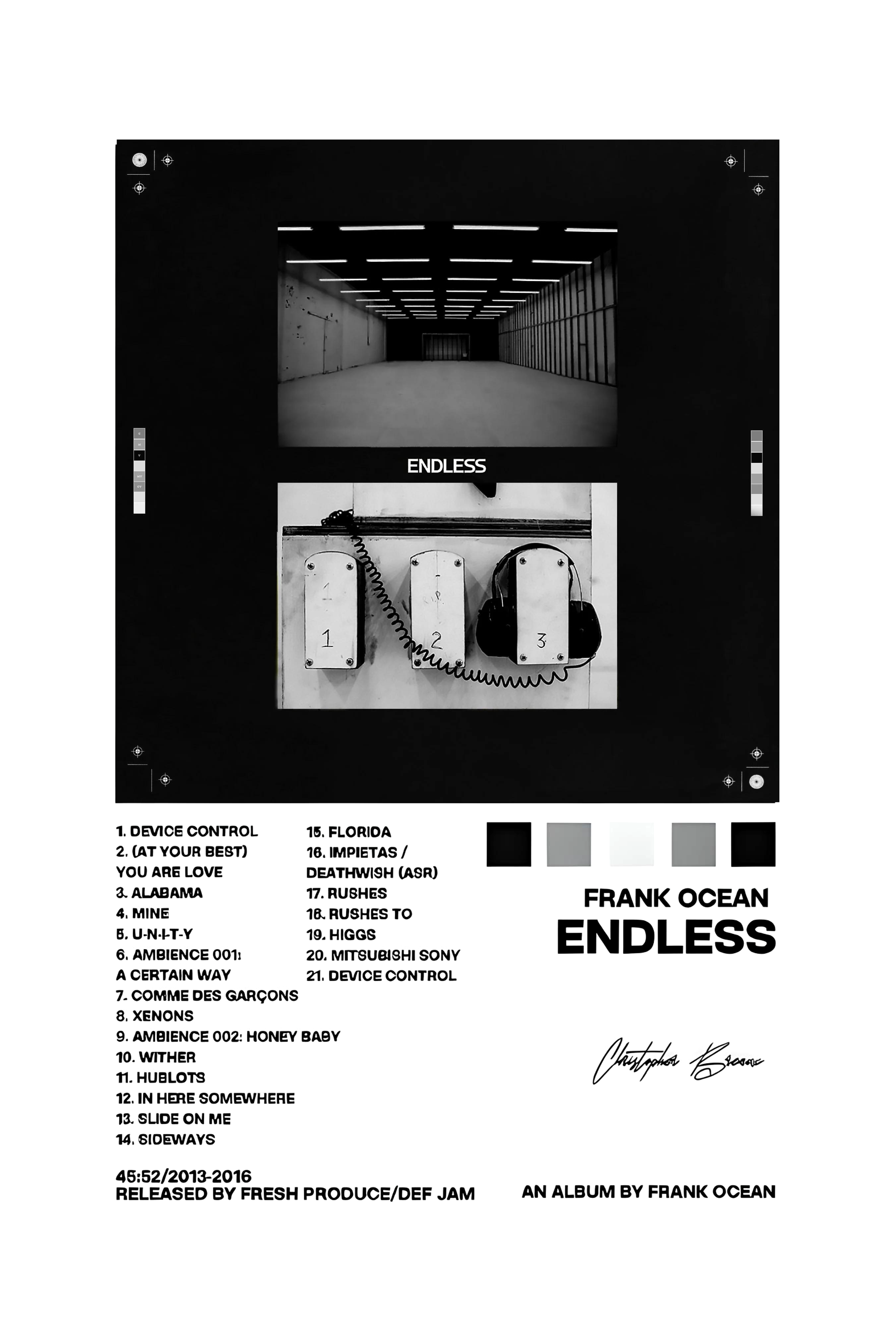 FRANK OCEAN "ENDLESS" CANVAS POSTER