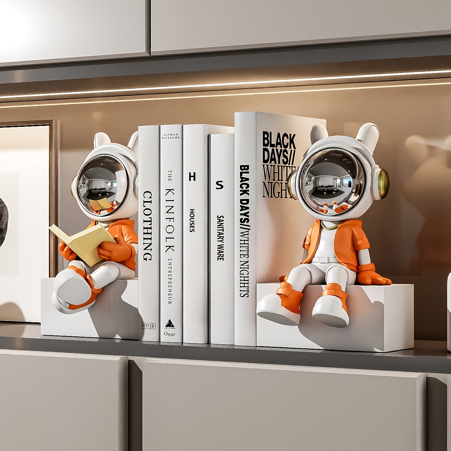 Tnessential Small Astronaut Figurine in a Sitting Pose 3D Decor