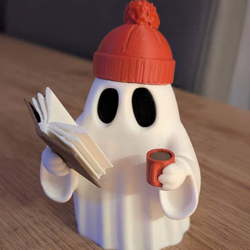 Tnessential Cute Ghost Reader Figurine Collectible Figurines Ornaments 3D Decor
