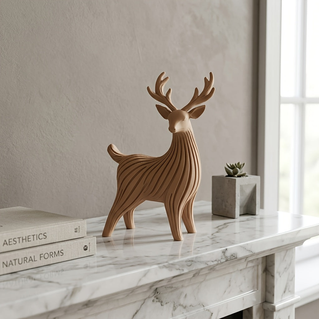 Tnessential Minimalist Matte 3D Printed Reindeer Sculpture 3D Decor