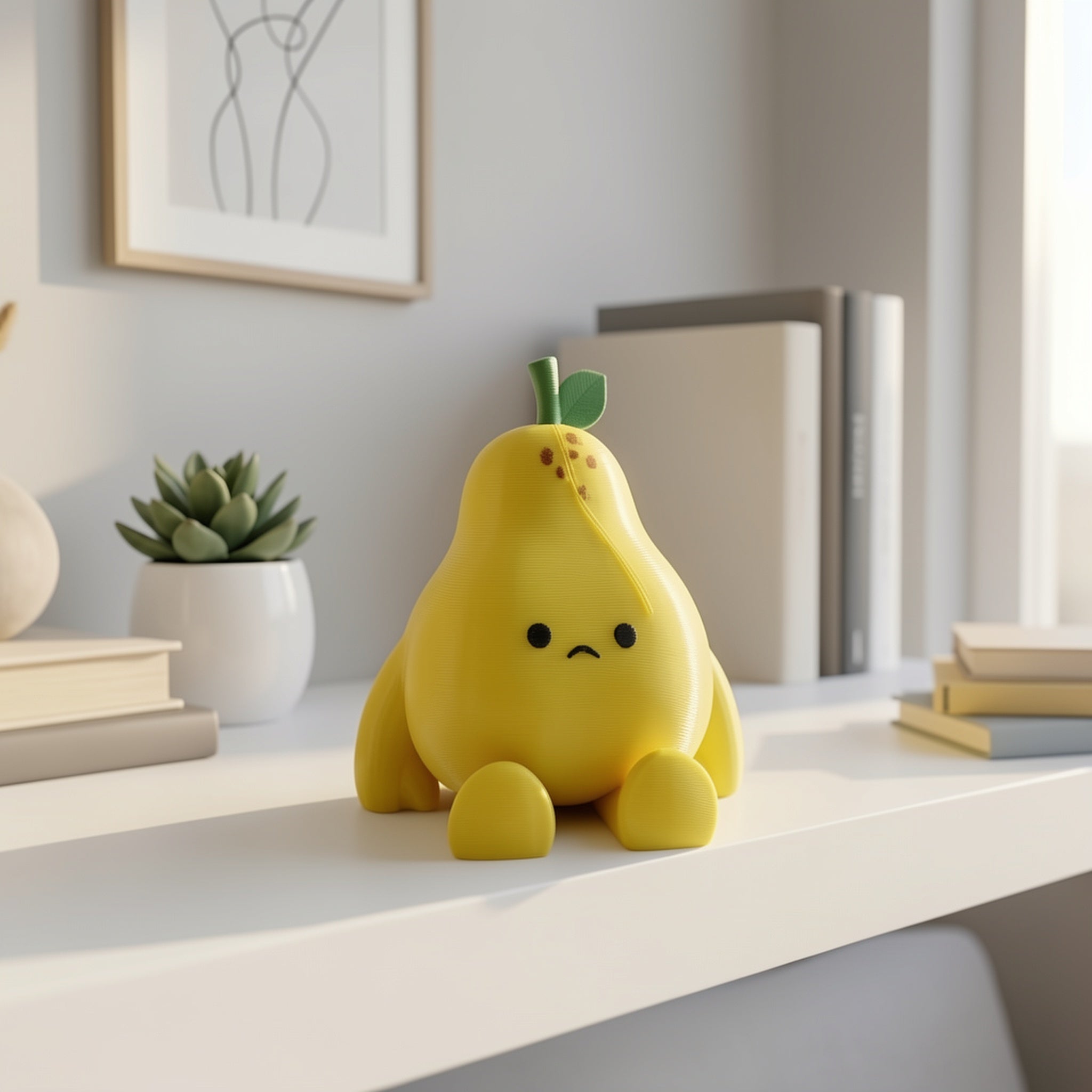 Tnessential Adorable Melancholic Pear Statue 3D Decor