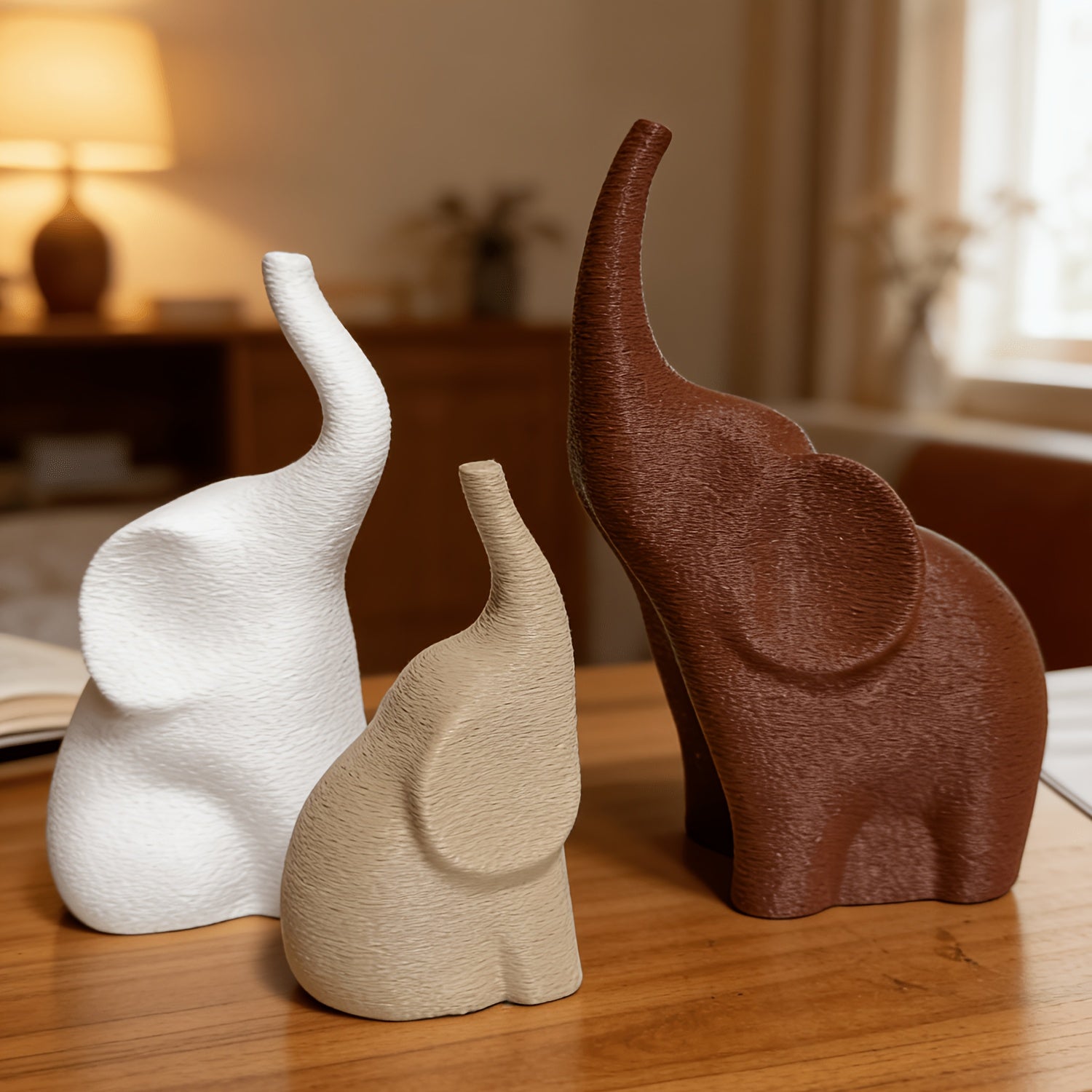 Tnessential Lucky Elephant Statues 3D Decor