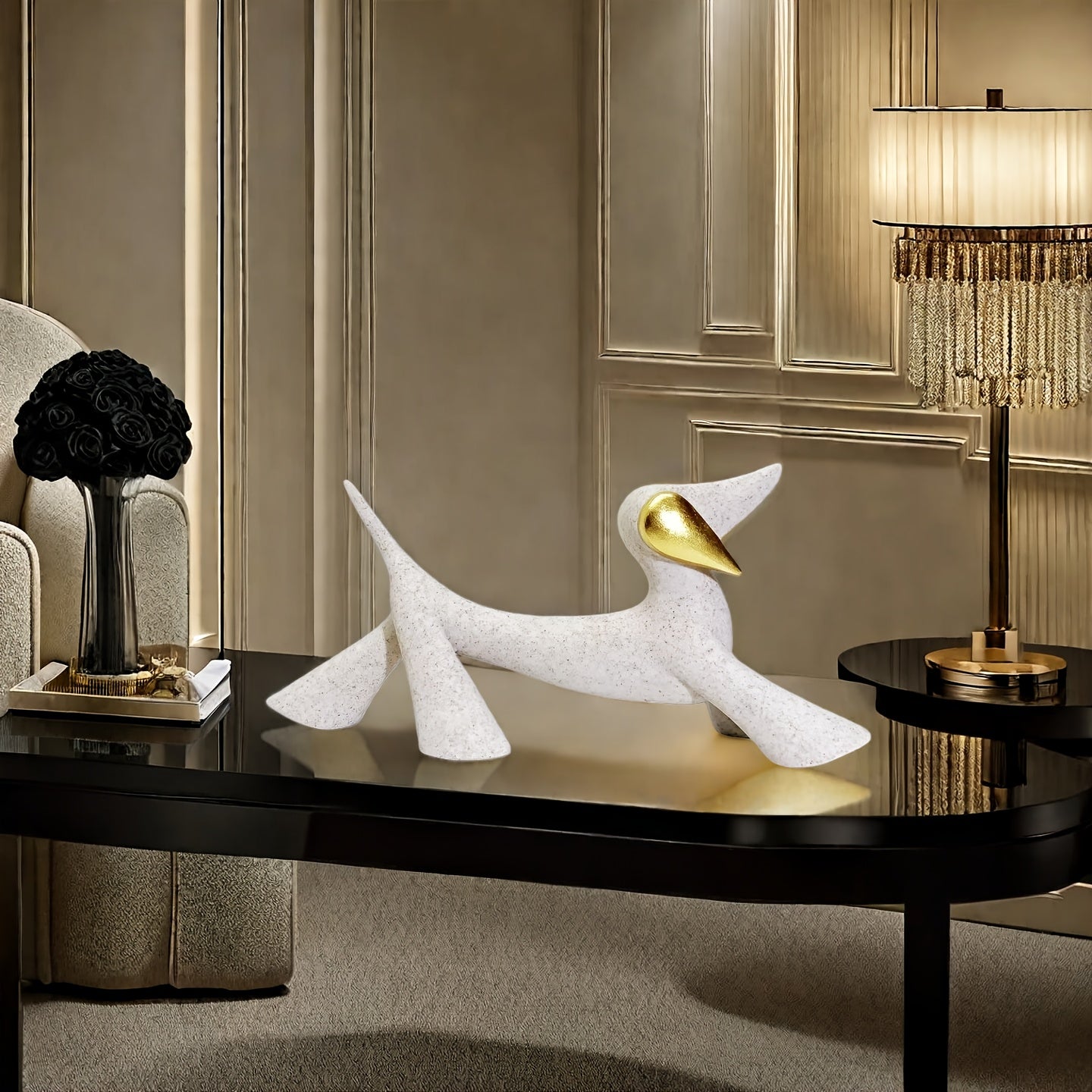 Tnessential Abstract and Elegant Dachshund Statue 3D Decor