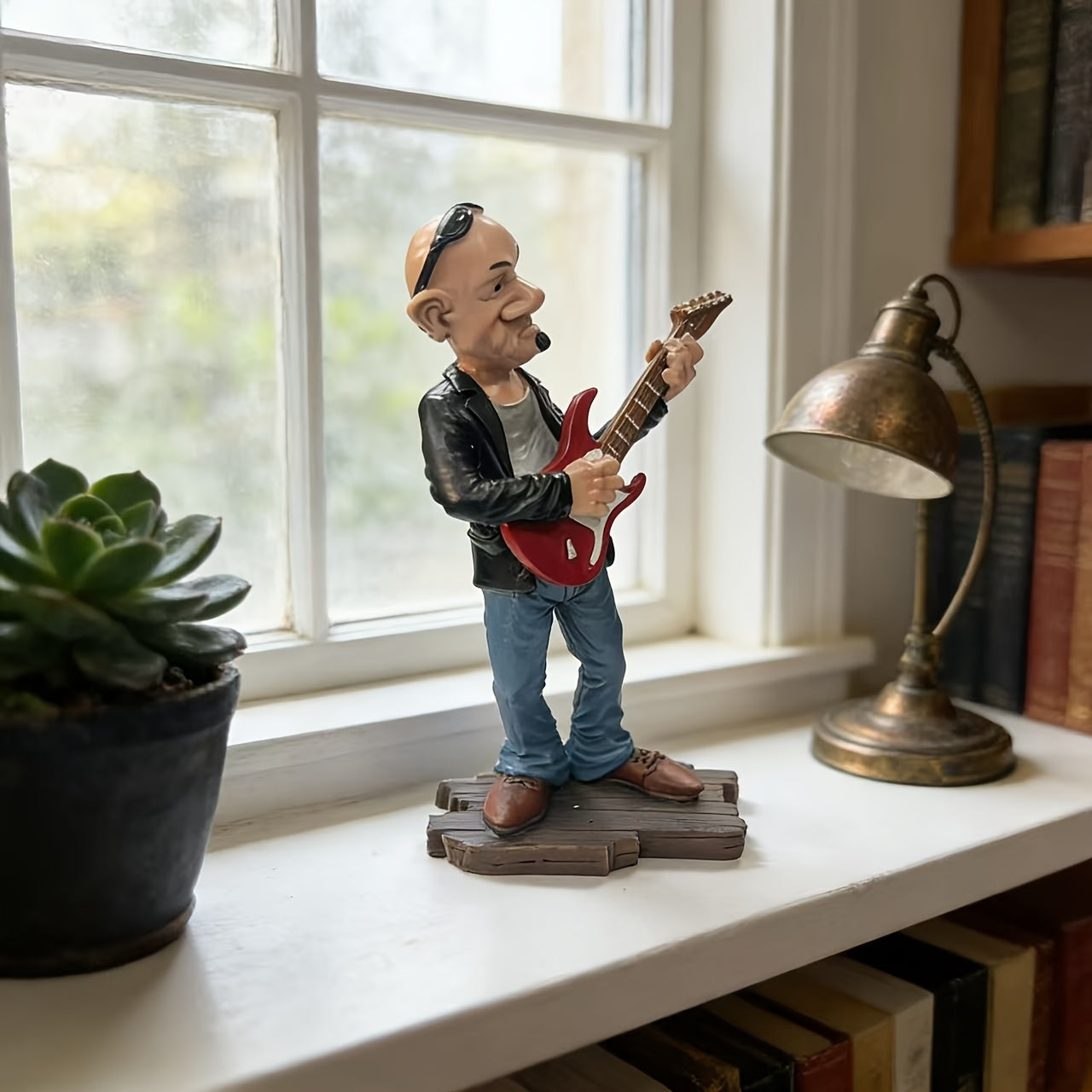 Tnessential Whimsical Guitarist Statue Figurine 3D Decor
