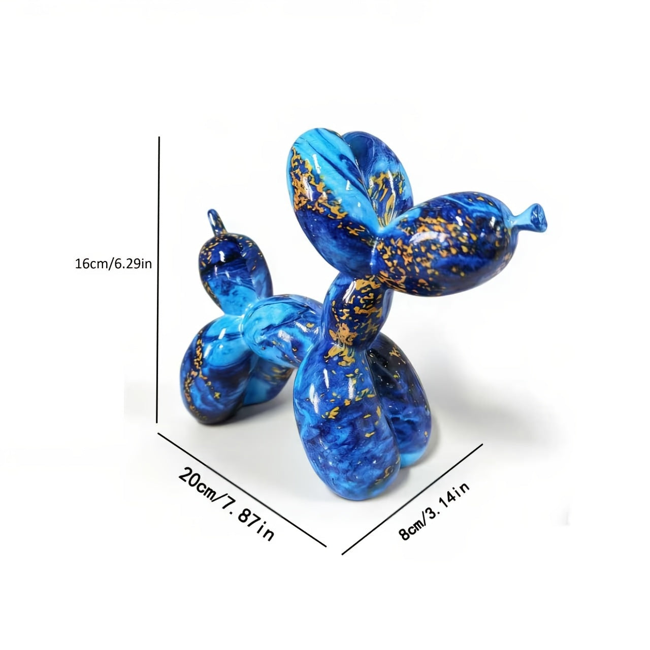 Tnessential Starry Blue Balloon Dog Figurine 3D Decor