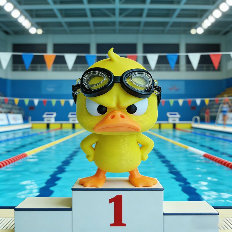 Tnessential Swimming Champion Duck Ornament: Multiple Decorative 3D Decor