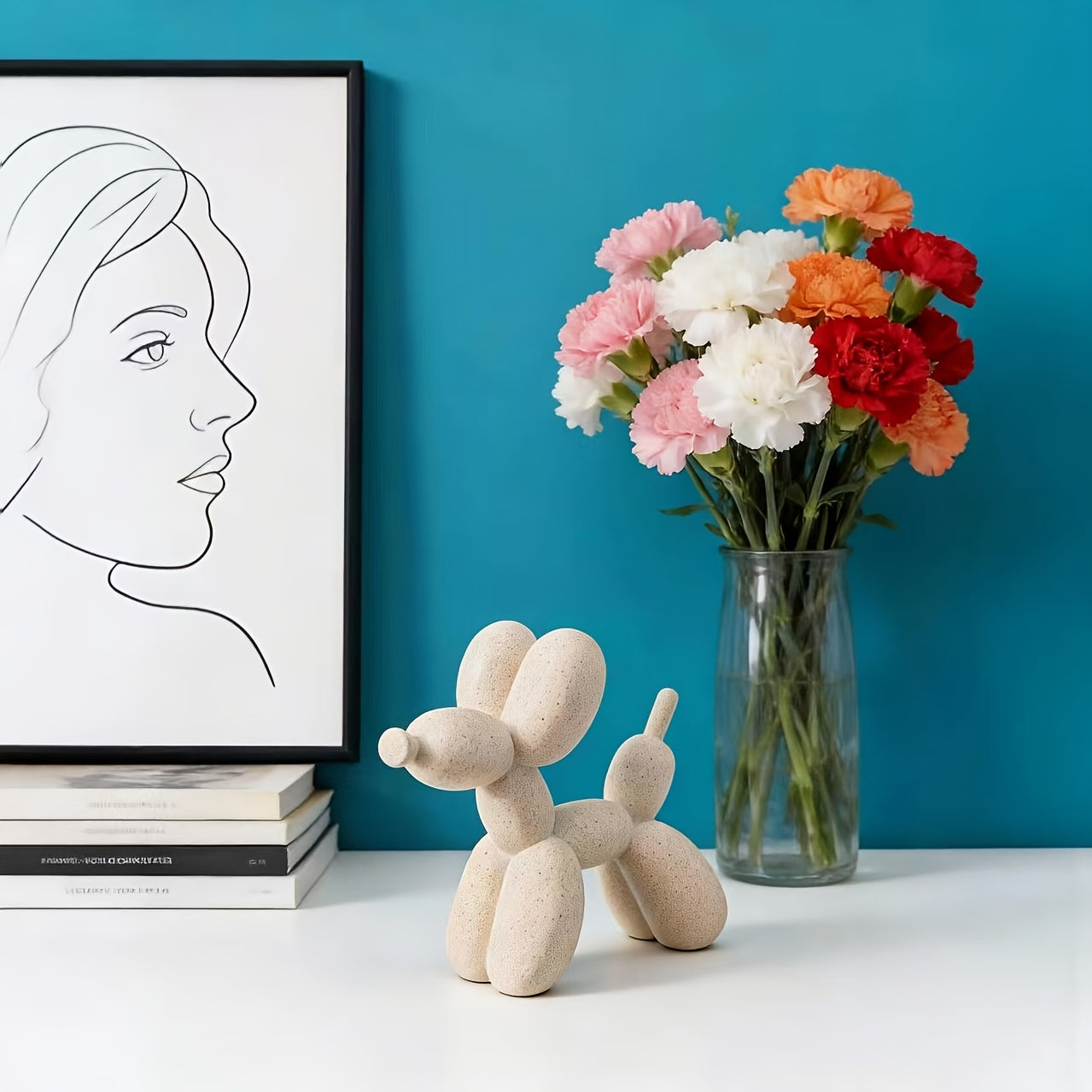 Tnessential Sand-textured Balloon Dog Decoration Ornament 3D Decor