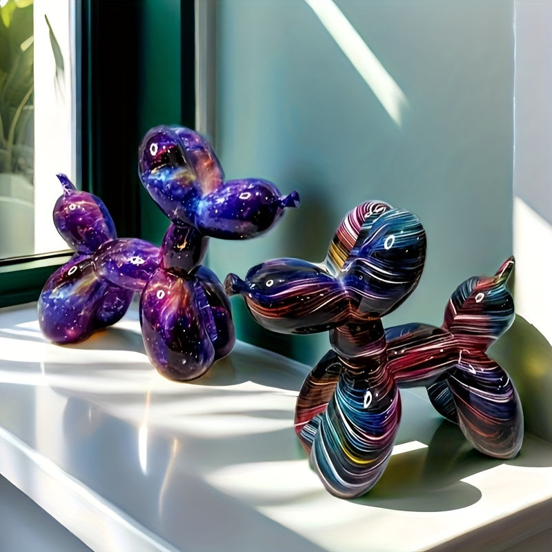 Tnessential Starry Sky Balloon Dog Sculpture Animal Statue Ation 3D Decor