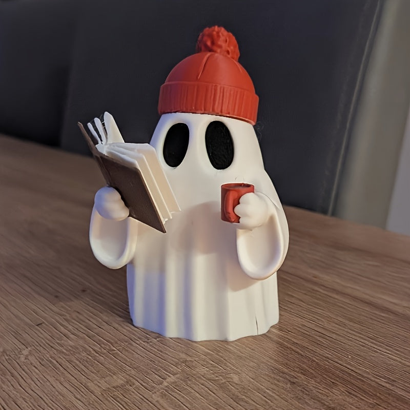 Tnessential Cute Ghost Reader Figurine Collectible Figurines Ornaments 3D Decor