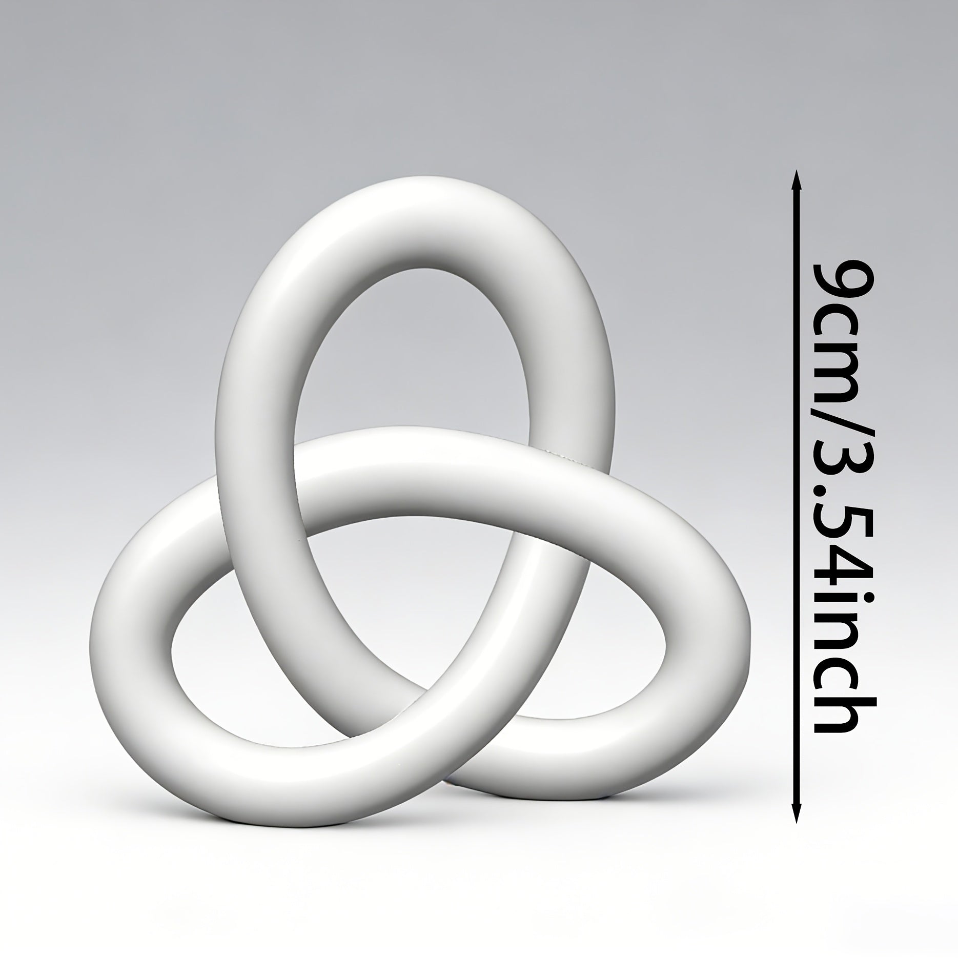 Tnessential Elegant Triquetra Knot Sculpture: Modern Abstract 3D Decor