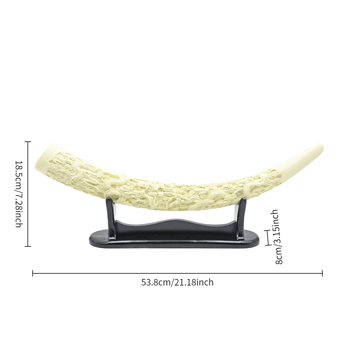 Tnessential Elephant Tusk-shaped Resin Craft Ation \u002f High-end 3D Decor