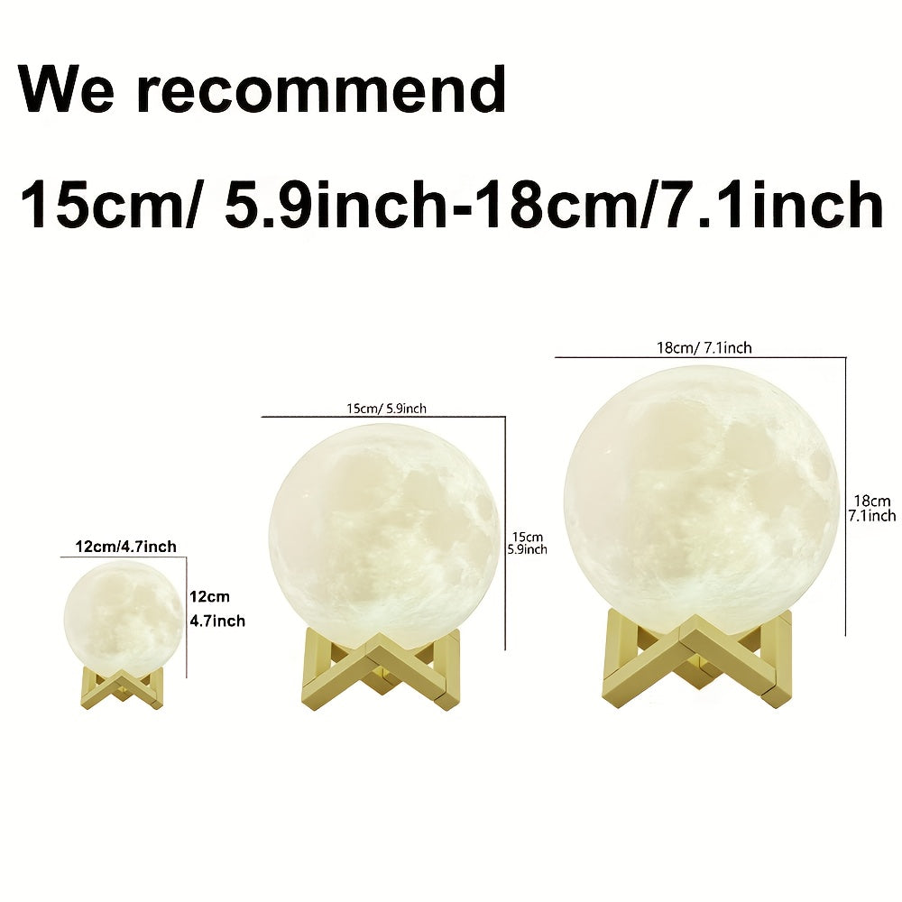 Tnessential PINOCO Smart Remote Control Moon Lamp with 128 Color 3D Decor