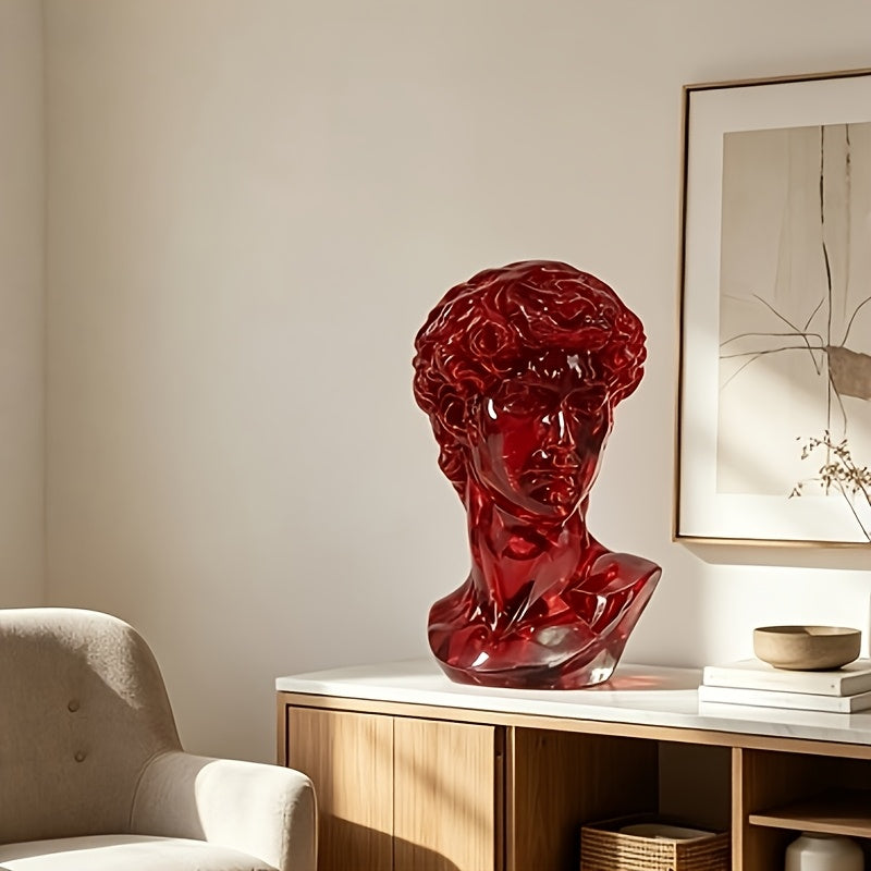 Tnessential D Intricately Carved Deeply Red Romantic Portrait Resin 3D Decor