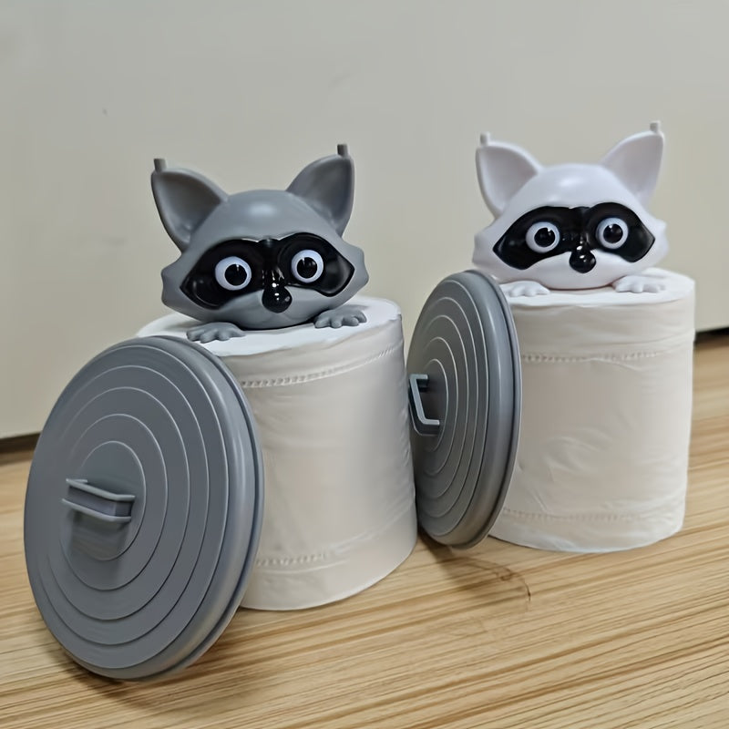 Tnessential Adorable 3D Printed Raccoon Toilet Paper Holder 3D Decor
