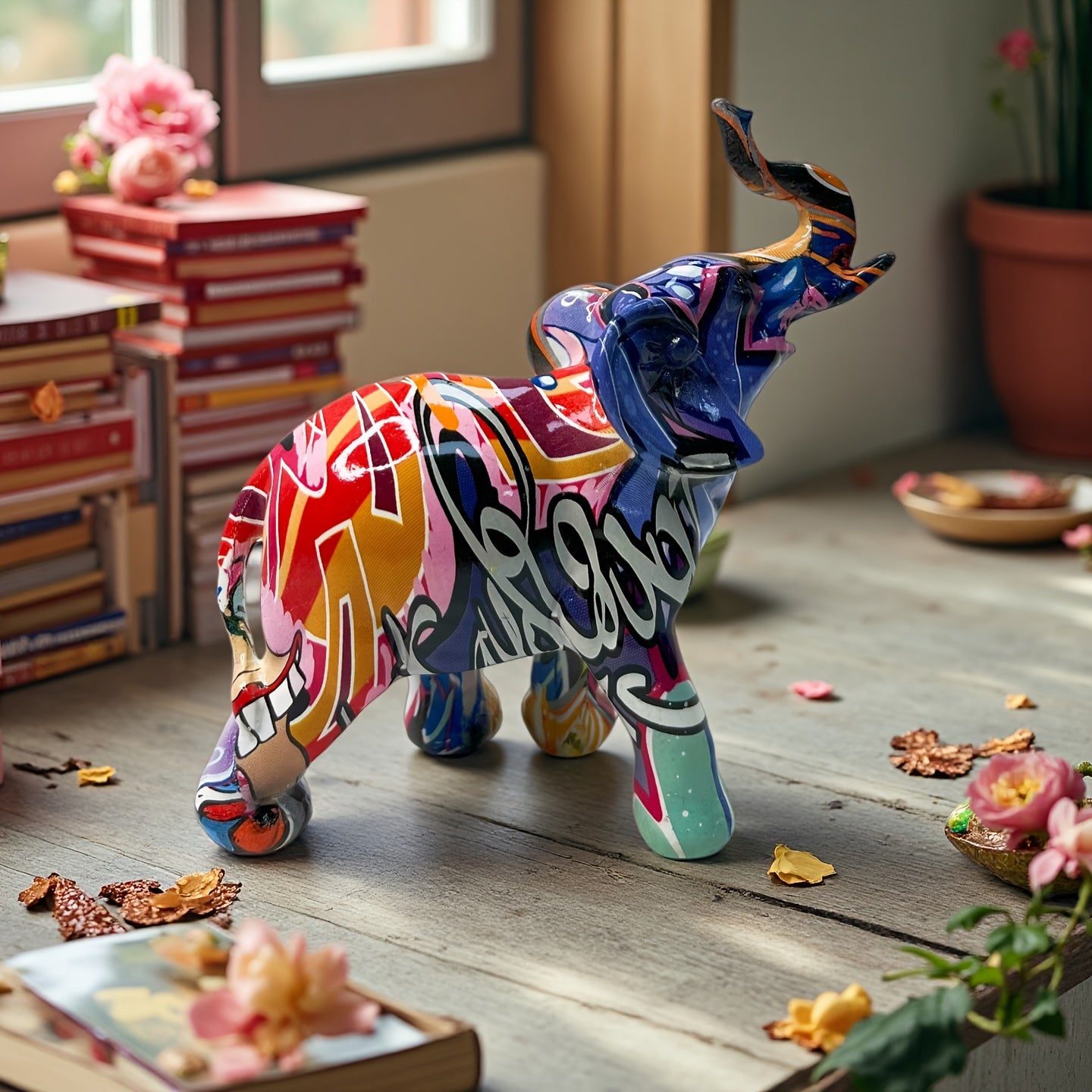 Tnessential Elephant Ornament Resin Wealth Guardian Entrance Office 3D Decor