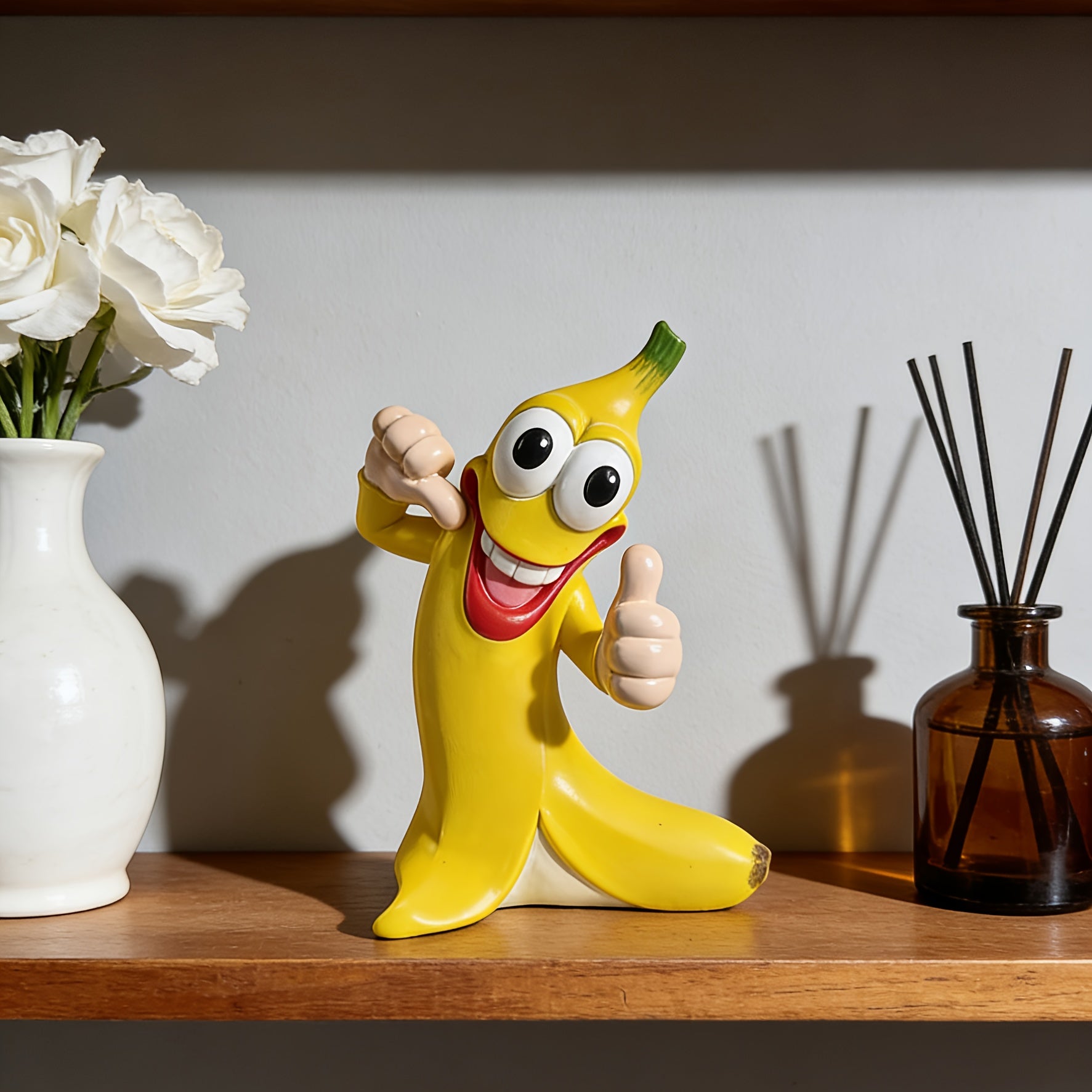Tnessential Cute Pastoral Style Smiling Face Banana Ornament 3D Decor