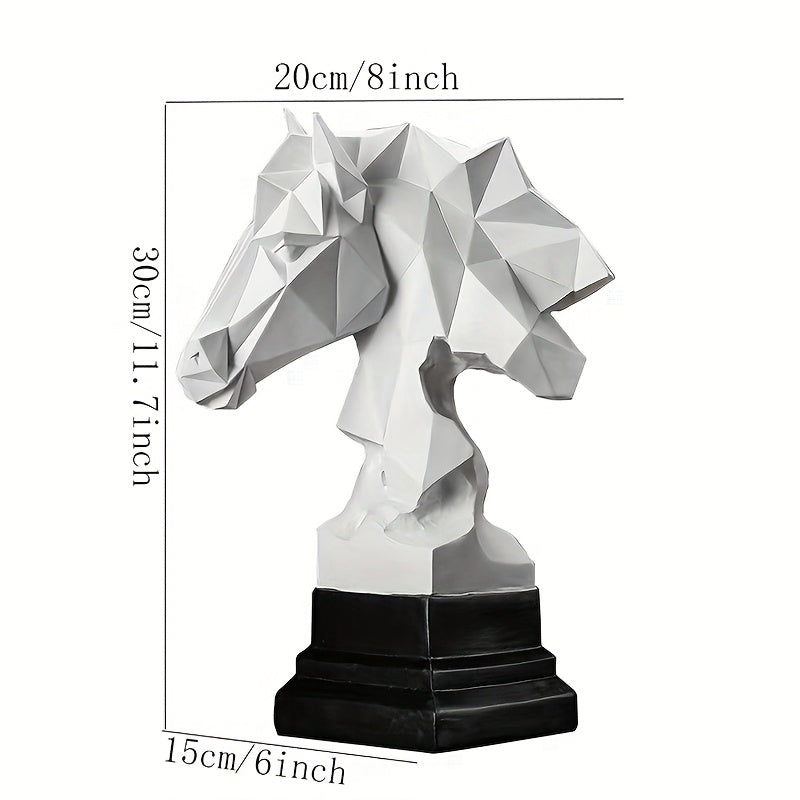 Tnessential Modern Geometric Horse Head Sculpture 3D Decor