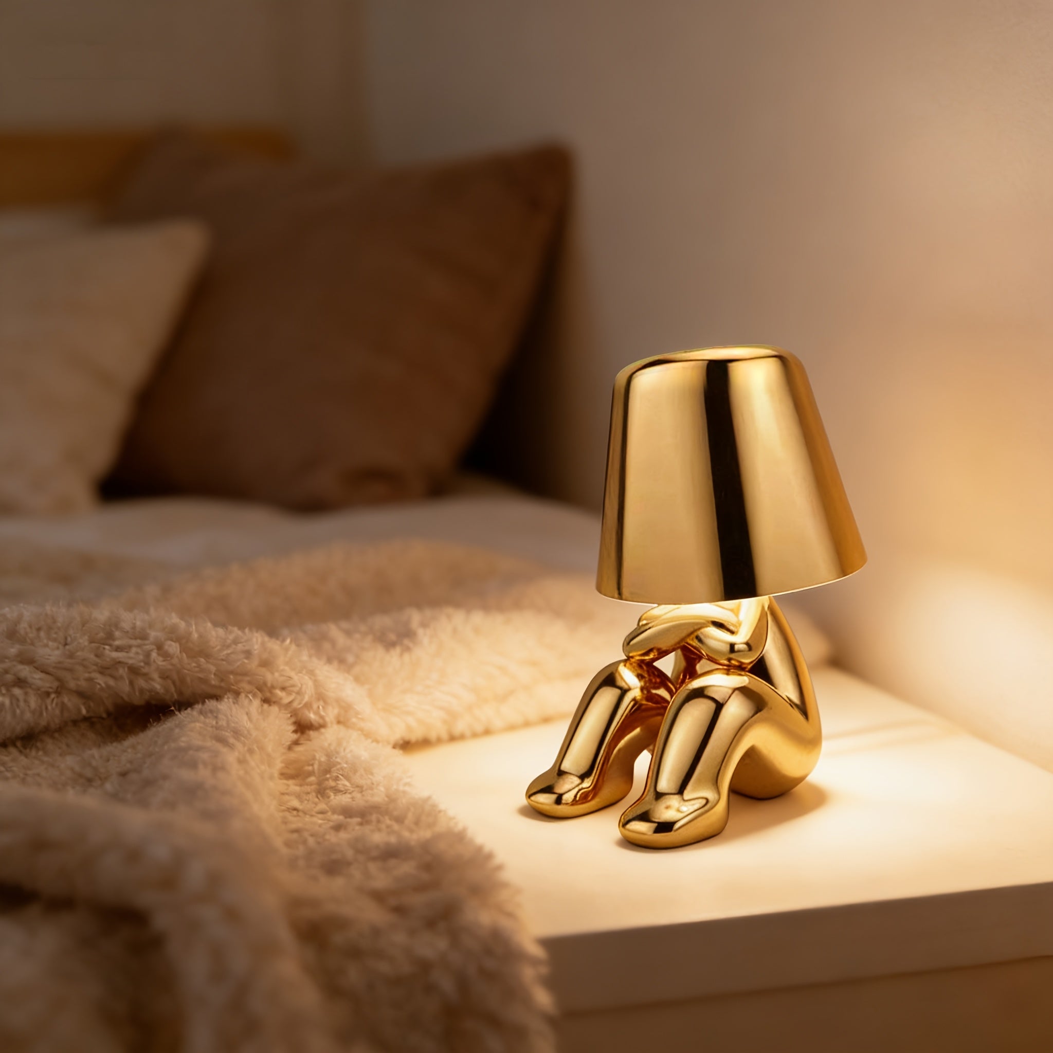 Tnessential Golden Little Figure Table Lamp 3D Decor