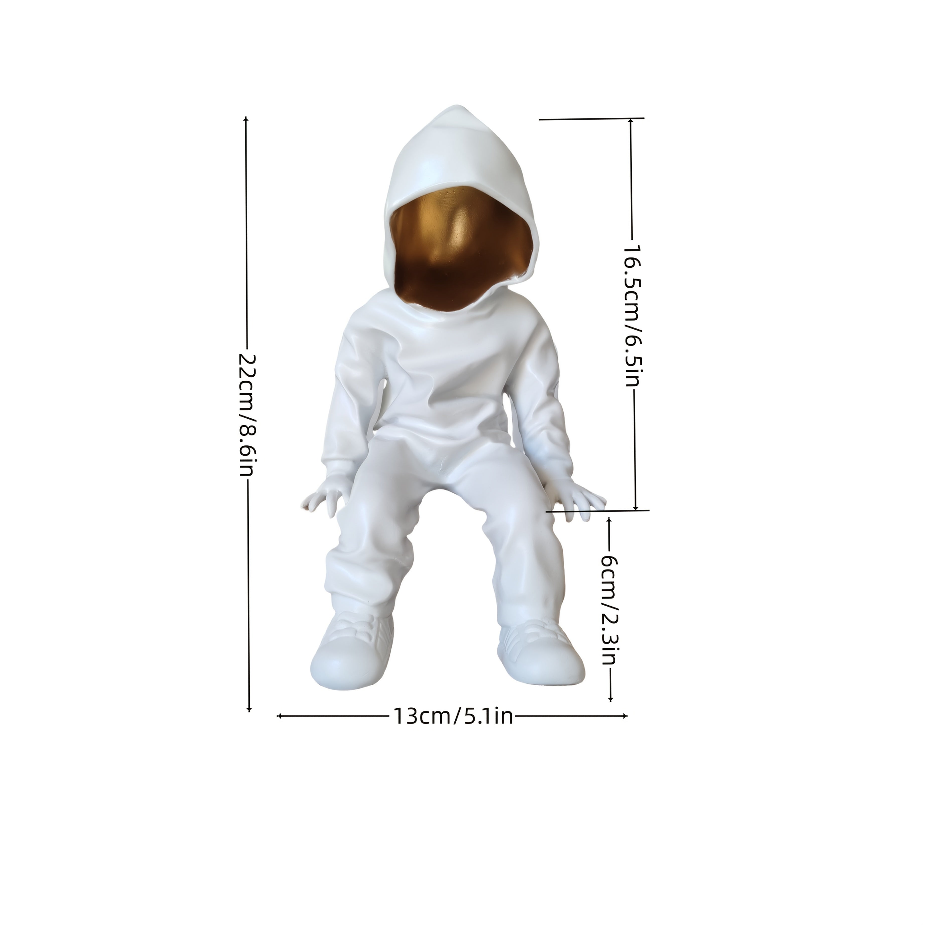 Tnessential Resin Cartoon Mysterious Invisible for Man Figurine 3D Decor