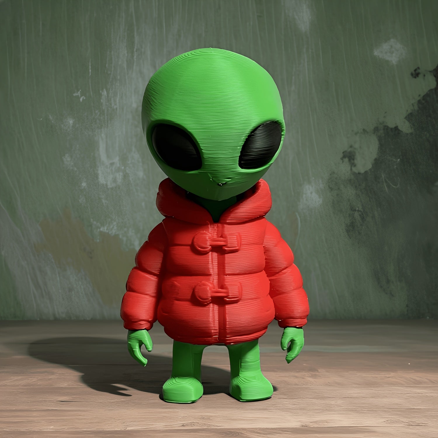 Tnessential One Red-clothed Alien Statue Ornament 3D Decor