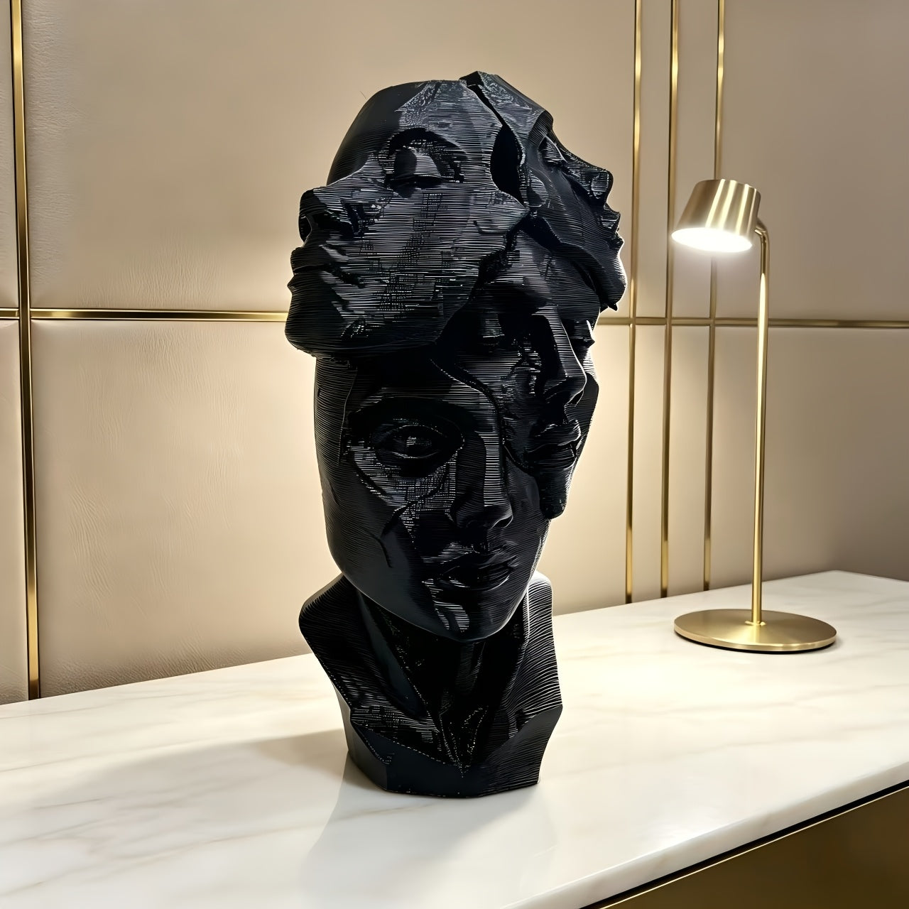 Tnessential Unique Multifaceted Abstract Art Sculpture 3D Decor