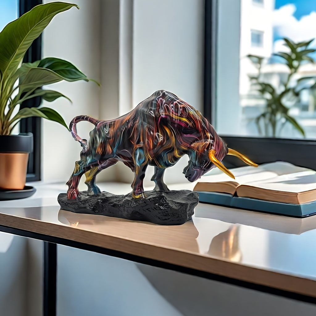 Tnessential Stunning Bronze Bull Sculpture 3D Decor