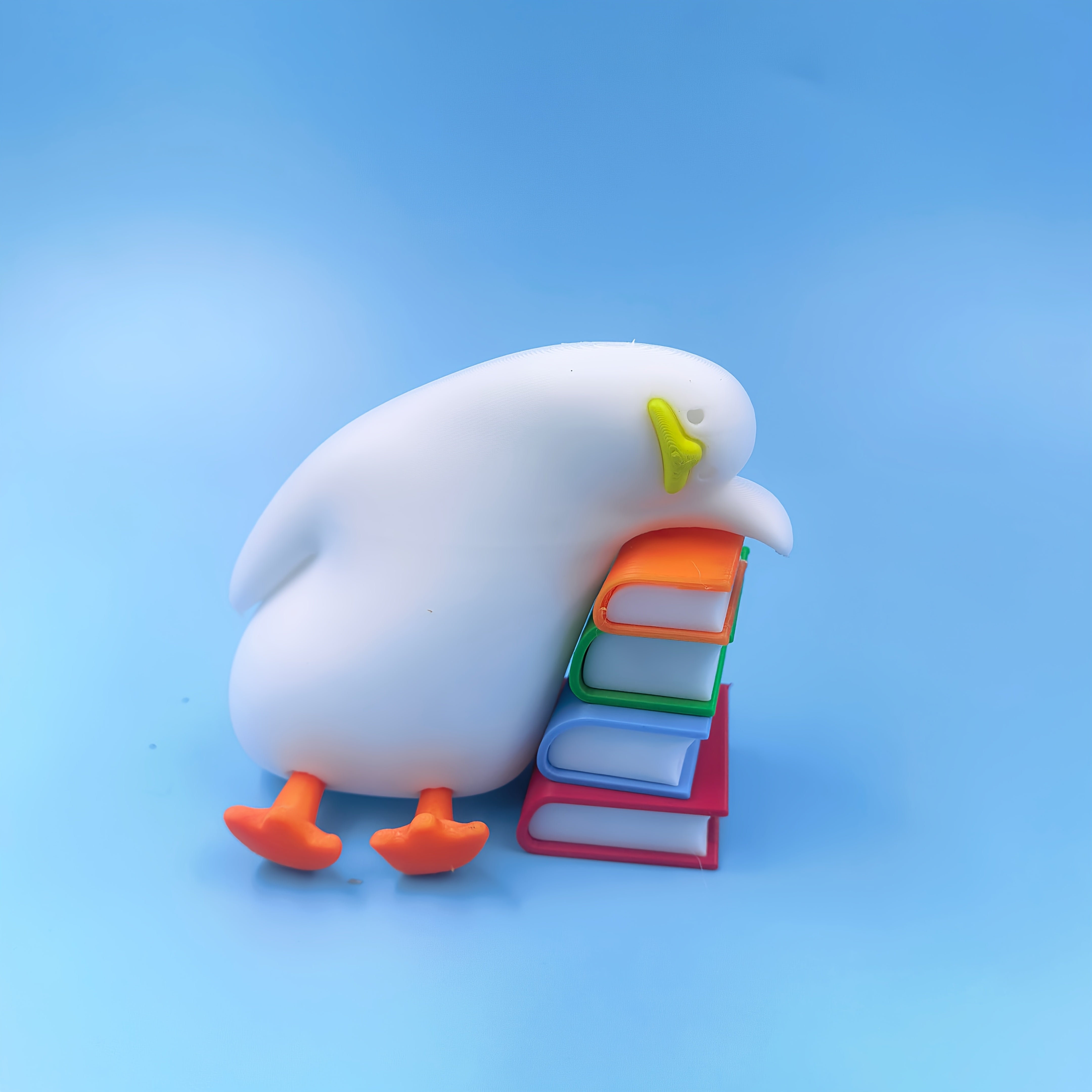 Tnessential Lazy Duck Figurine from a Book 3D Decor