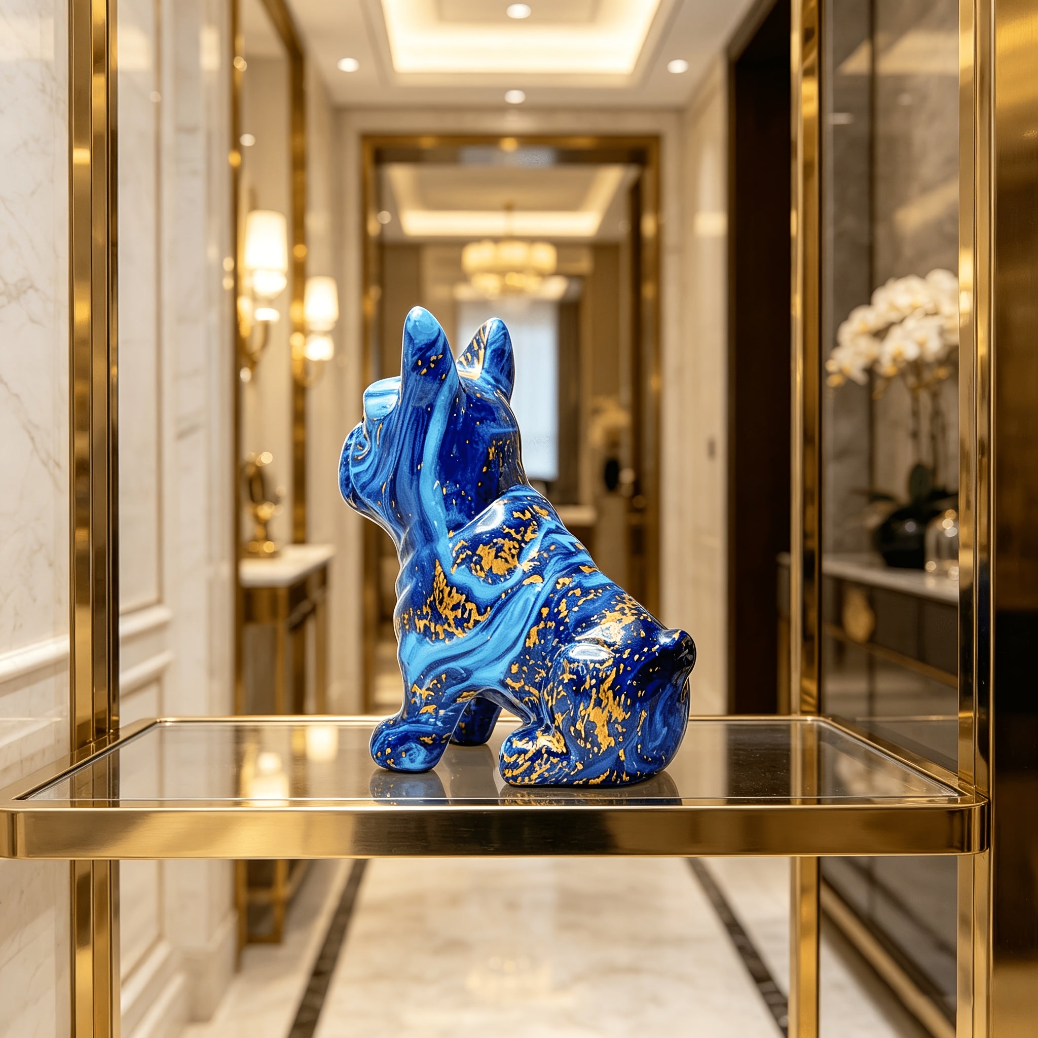Tnessential Blue and Golden Waterlogged Bulldog 3D Decor