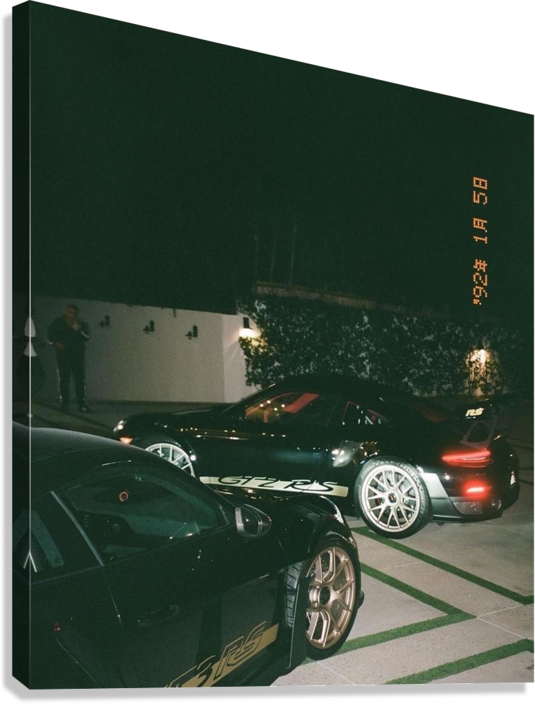 PORSCHE GT2 RS NIGHT SUPERCAR CANVAS POSTER