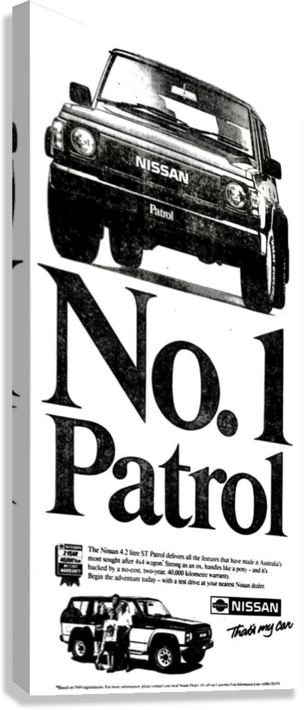 NISSAN PATROL CLASSIC 4X4 ICON CANVAS POSTER