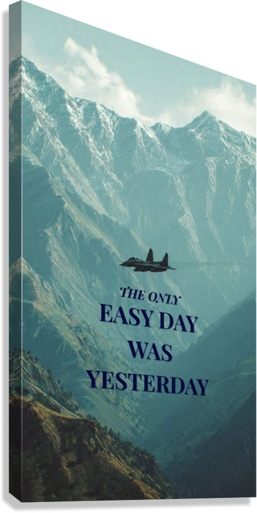 MOTIVATIONAL FIGHTER JET MOUNTAIN SKY CANVAS POSTER