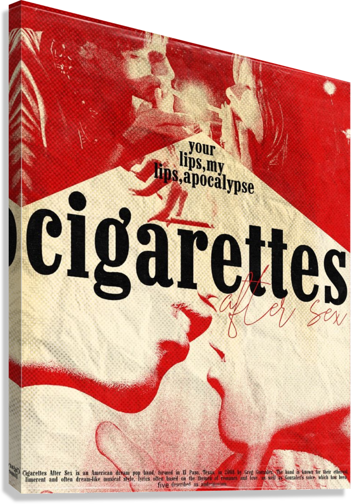 RED VINTAGE CIGARETTES AFTER SEX ART CANVAS POSTER