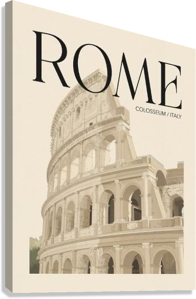 ROME COLOSSEUM ITALY VINTAGE TRAVEL CANVAS POSTER